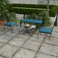 thumbnail image 2 of Jordan Manufacturing 48" x 18" Celosia Legion Blue Crosshatch Rectangular Outdoor Settee Swing Bench Cushion with Ties, 2 of 11
