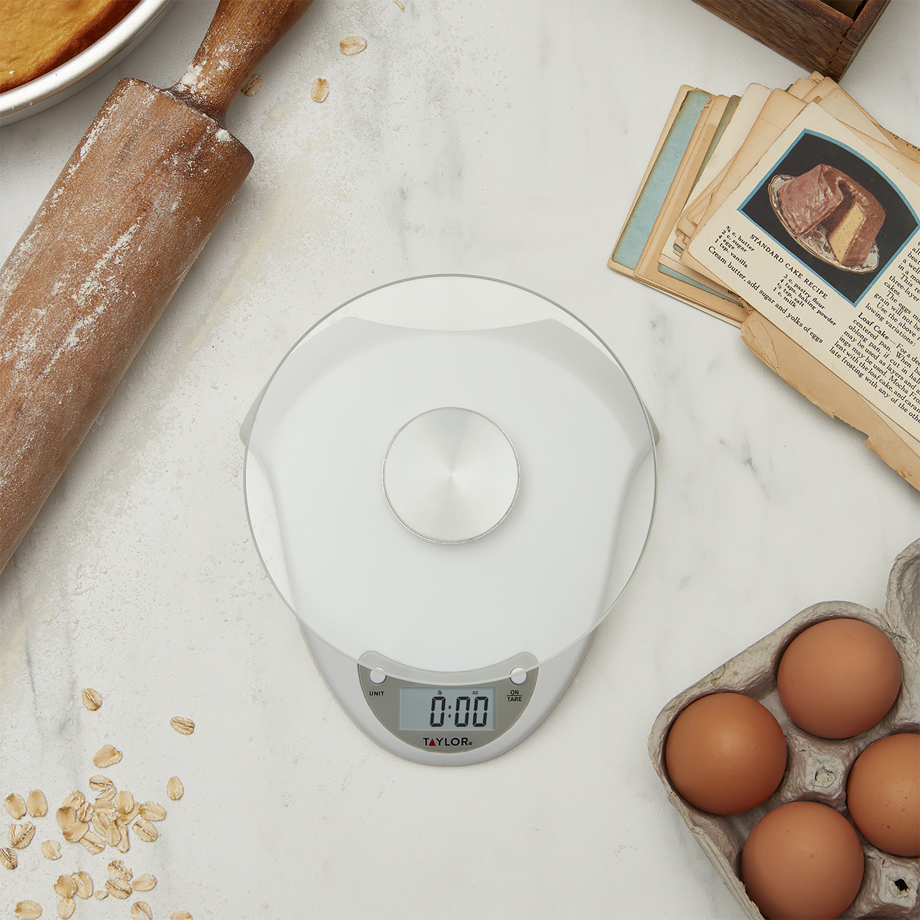 Taylor Digital Glass Platform Kitchen Scale, White photo 4