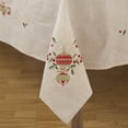 thumbnail image 3 of Saro Lifestyle Embroidered Ornament Design Christmas Linen Blend Tablecloth, 3 of 3