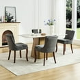 thumbnail image 4 of 2 Modern Living Room Dining Chairs, Double-layer Cushioned Chenille With Mid Back And Legs - Gray 2 Double-layer Upholstery, Curved Wood For A Classy Area, 4 of 7