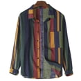 thumbnail image 1 of Faithtur Chemise à Manches Longues Rayée pour Hommes, Vêtements à Boutons-Pression, 1 of 9