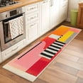 thumbnail image 2 of 2'x6' Rug Runners for Hallways Kitchen, Pink Red Orange Non Slip Entryway Beside Floor Carpet Runner, Modern Abstract Oil Painted Geometric Washable Laundry Room Bedroom Throw Rugs Mat for Family Pet, 2 of 8
