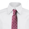 thumbnail image 2 of Abstract Necktie, Spirals Hearts Motifs Art, Dress Tie, 3.7", Raspberry White, by Ambesonne, 2 of 3