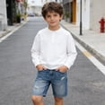 thumbnail image 3 of Wxolcjlv Big Boys High Rise Jean Shorts Summer Breathable Baggy Zipper Fly Shorts Jorts, 3 of 3