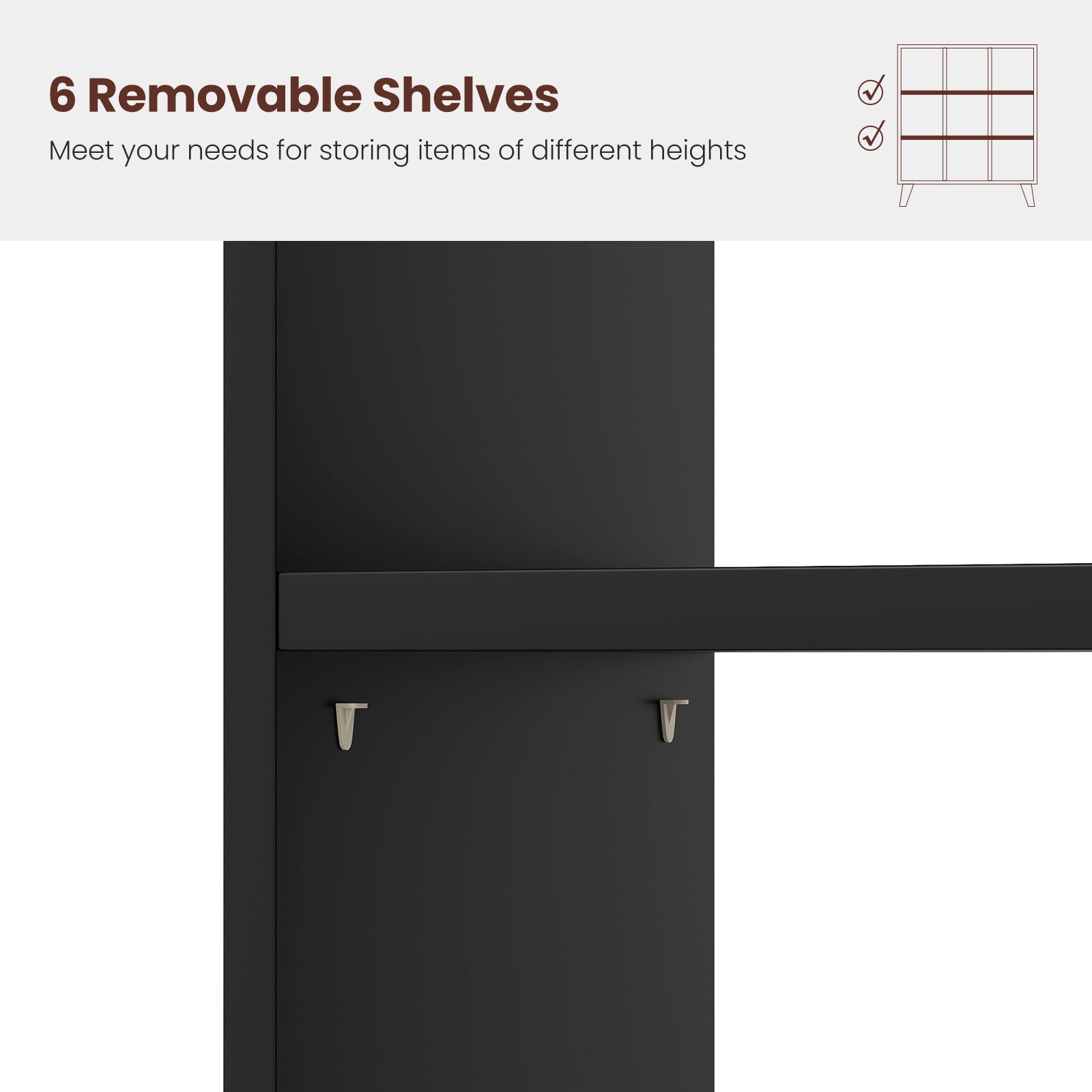 Costway 2PCS 9-Cube Bookcase with 6 Removable Shelves Raised Support Feet for Living Room Black