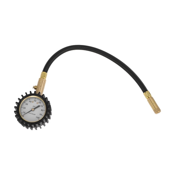 Unique Bargains 1Pc Universal Tire Pressure Gauge 0-100PSI 2.56Inch Digital Pressure Gauge with Gear Sleeve Tyre Air PSI Meter for Motorcycle SUV Truck