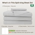 thumbnail image 5 of California Design Den Split King Sheet Set - 500 Thread Count 100% Cotton Sateen, 5 Piece Set with 2 Twin-XL Fitted Sheets with Deep Pocket, Light Grey, 5 of 9