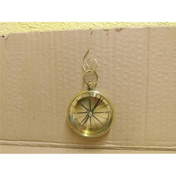 5 in. Solid Brass Lensatic Compass Christmas Ornament