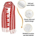 thumbnail image 3 of Red White Norwegian Christmas Sweater Oversized Scarf Shawl Wrap (77x27 Inch) - Winter Lightweight Fluffy Print & Solid Dual Design, All-Season Unisex Accessory​, 3 of 9
