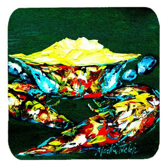 Crab Mean Green Foam Coasters, Set Of 4