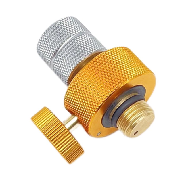 Acoplador de tanque de cartucho de gas Adaptador de recipiente de válvula de gas de cobre para acampar al aire libre