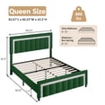 thumbnail image 3 of 4 EVER WINNER Queen Bed Frame with Headboard, Velvet Upholstered Platform Bed Frame Queen Size with Diamond Headboard & Footboard, Wooden Slats Support, No Box Spring Required, Easy Assembly, Green, 3 of 7