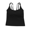 thumbnail image 3 of ZNQHFRE Women's Criss‑Cross Back Spaghetti Strap Camisole Tank Top, Slim‑Fit Layering Top With Built‑In Bra Pads One Size, 3 of 5