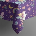 thumbnail image 5 of Purple Fairy Unicorn Pattern Square Tablecloth,Waterproof Square Table Cover,Wipeable Spillproof Washable Table Cover for Home Kitchen Party Decor 52"x52"(132x132cm), 5 of 6