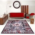 thumbnail image 2 of Athens Red Gray Geometric Traditional Area Rug 5'2" x 7'5", 2 of 6