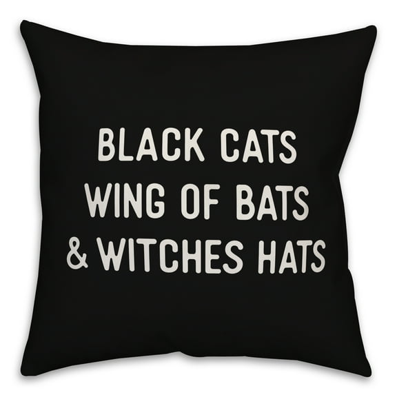 Creative Products Black Cats Wing of Bats & Witches Hats 20x20 Indoor / Outdoor Pillow
