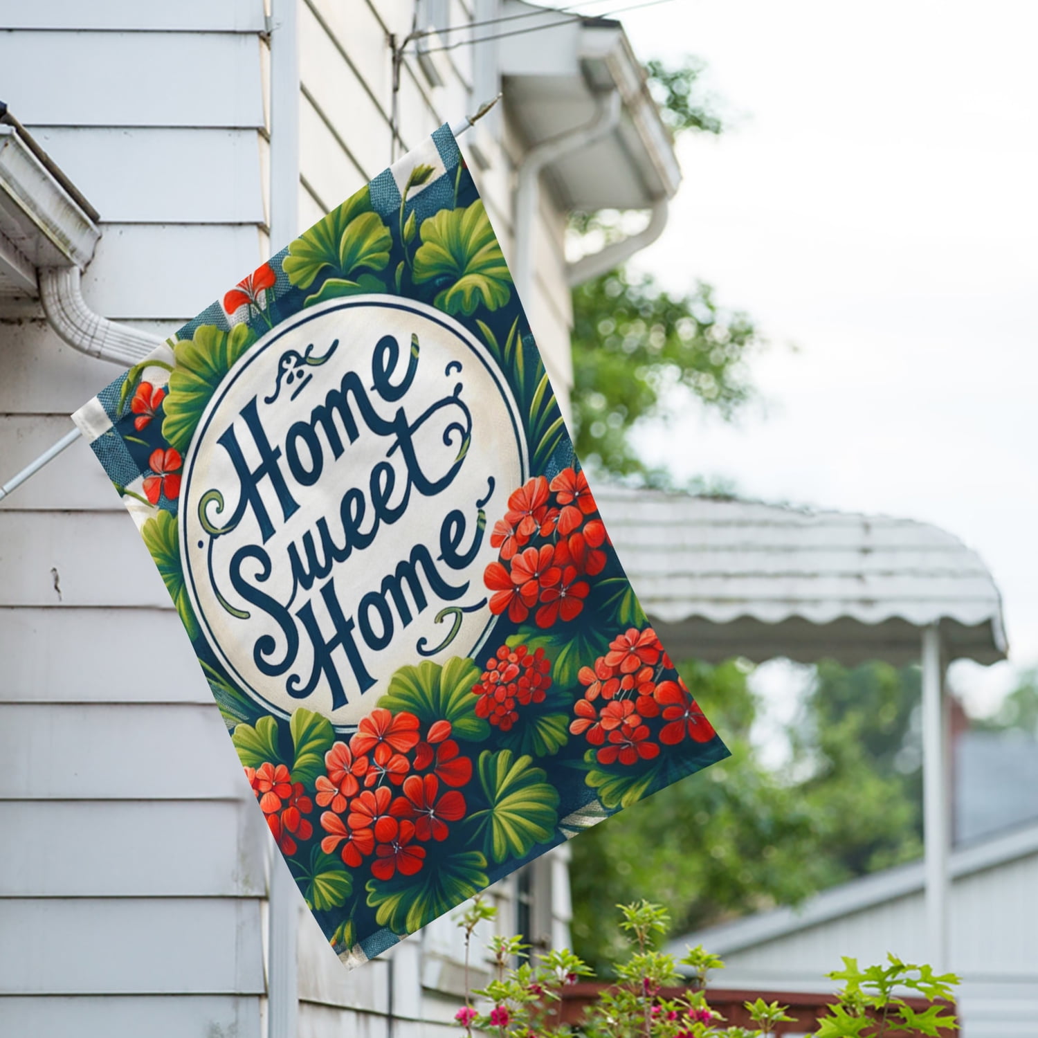 America Forever Home Sweet Home House Flag, 28x40 inch Double Sided, Spring Summer Floral Decor, Welcome Yard Flag New Home Seasonal Holiday Porch Outdoor Decoration