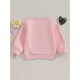 thumbnail image 5 of Yunliwuli Toddler Girl Autumn Pullovers Letter Embrioidery Print Long-Sleeved O-Neck Sweatshirt Loose Warm Tops, 5 of 10