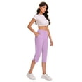 thumbnail image 6 of CFLVAEK Dressy Capri Pants for Women High Waist Stretch Plus Size Womens Capris Pants for Summer with Pockets Work Casual Purple S, 6 of 9