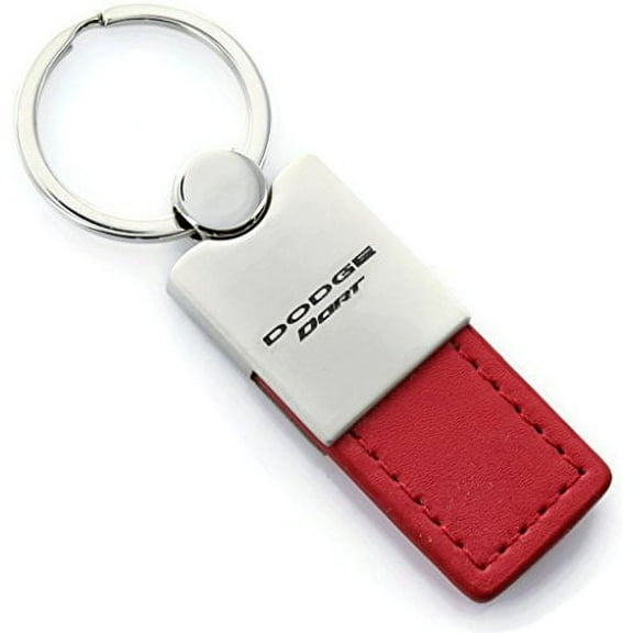 Dodge Dart Keychain & Keyring - Duo Premium Red Leather
