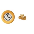 thumbnail image 1 of Reloj de pared redondo moderno y silencioso para dormitorio. Figura de cerdo, estatua de resina y madera, coleccionable para escritorio, ideal para la, 1 of 8