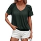 thumbnail image 1 of Camisetas Casuales de Verano para Mujer, Camisetas de Corta con Cuello en V, Verde Oliva, Talla M, 1 of 7