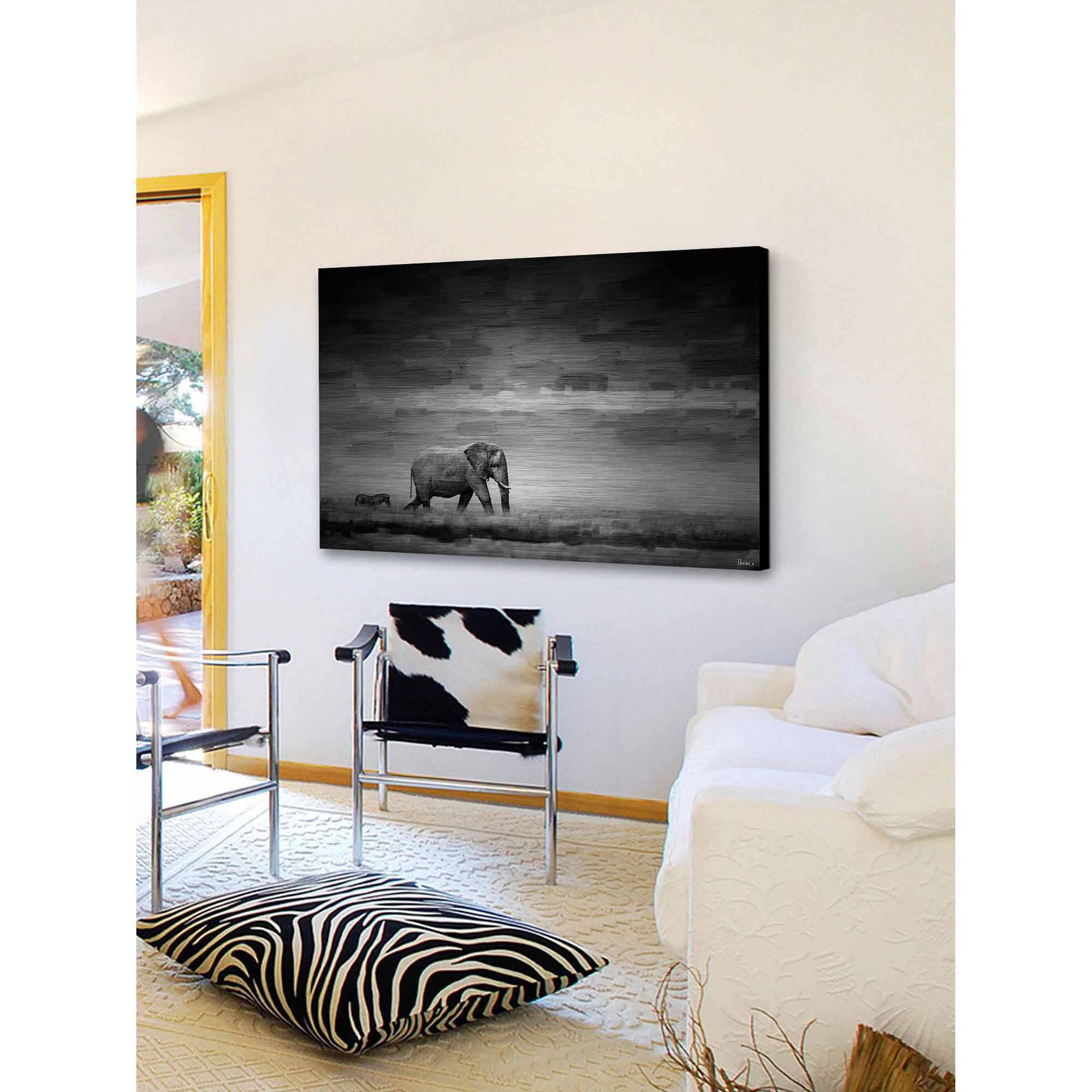 Parvez Taj Elephant Art Print on Brushed Aluminum