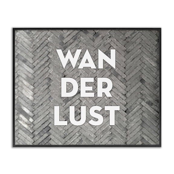 Stupell Industries Traditional Wanderlust Patterned Bricks Black Framed Giclee Art, 20 x 16, by Lettered and Lined