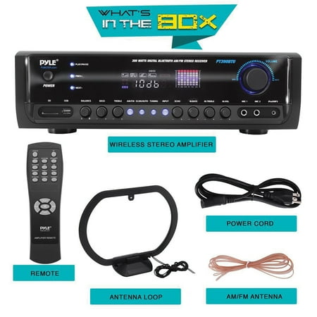 PYLE - Digital Home Theater 300W 4- channel Bluetooth Stereo Receiver - Black