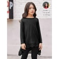 thumbnail image 2 of Oudiya Casual Girls Tunic Tops Loose Long Sleeve Blouse Soft Swing Pullover T-Shirt, 2 of 6