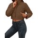 thumbnail image 3 of VISgogo, chaqueta corta para mujer, chaquetas de plumón de Color sólido a la moda, abrigo acolchado recortado, abrigo cálido de invierno VISgogo moda, 3 of 6