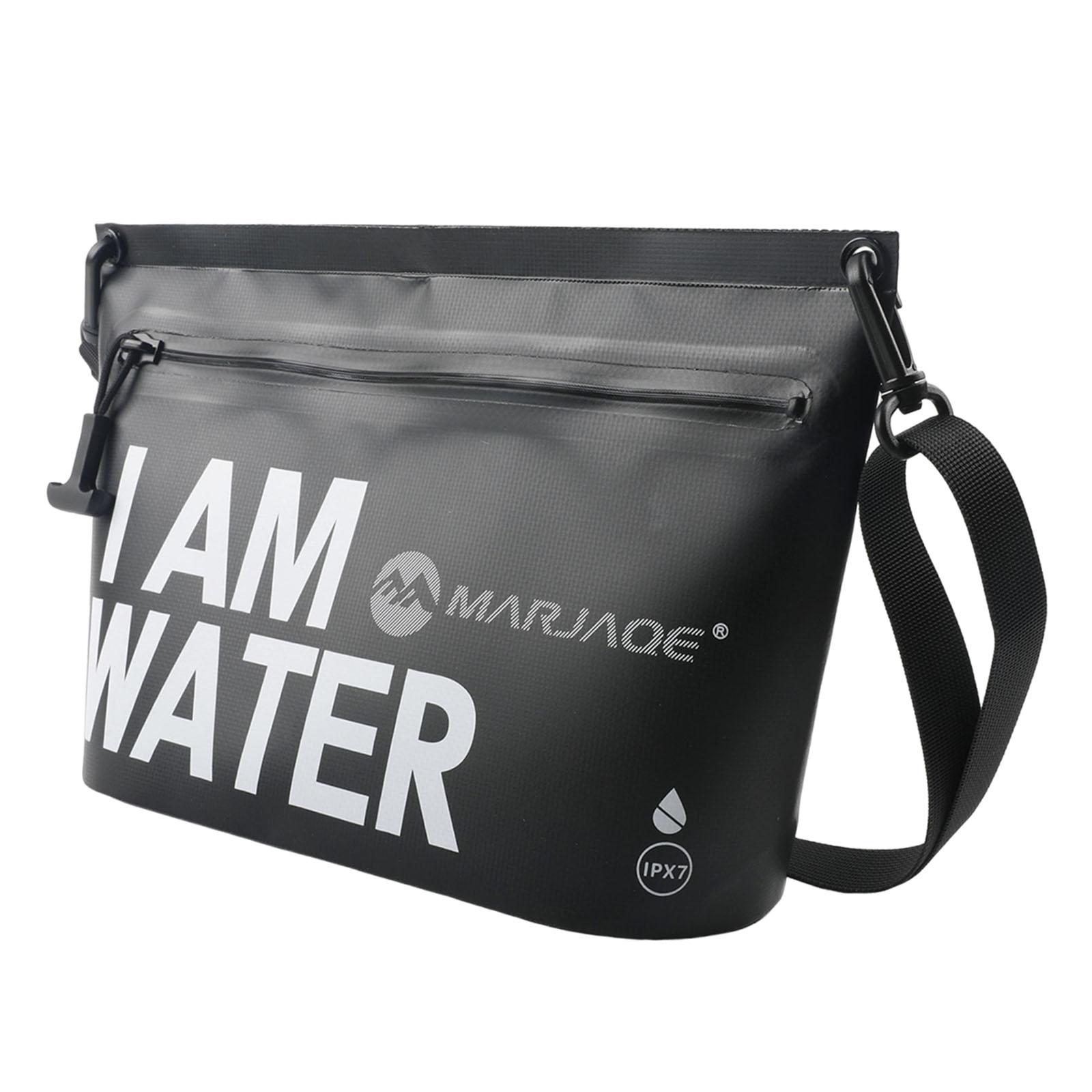 QccHieUs Waterproof Dry Bag Handbag Handle Bag with Adjustable Waist Strap Tote Pouch for Black