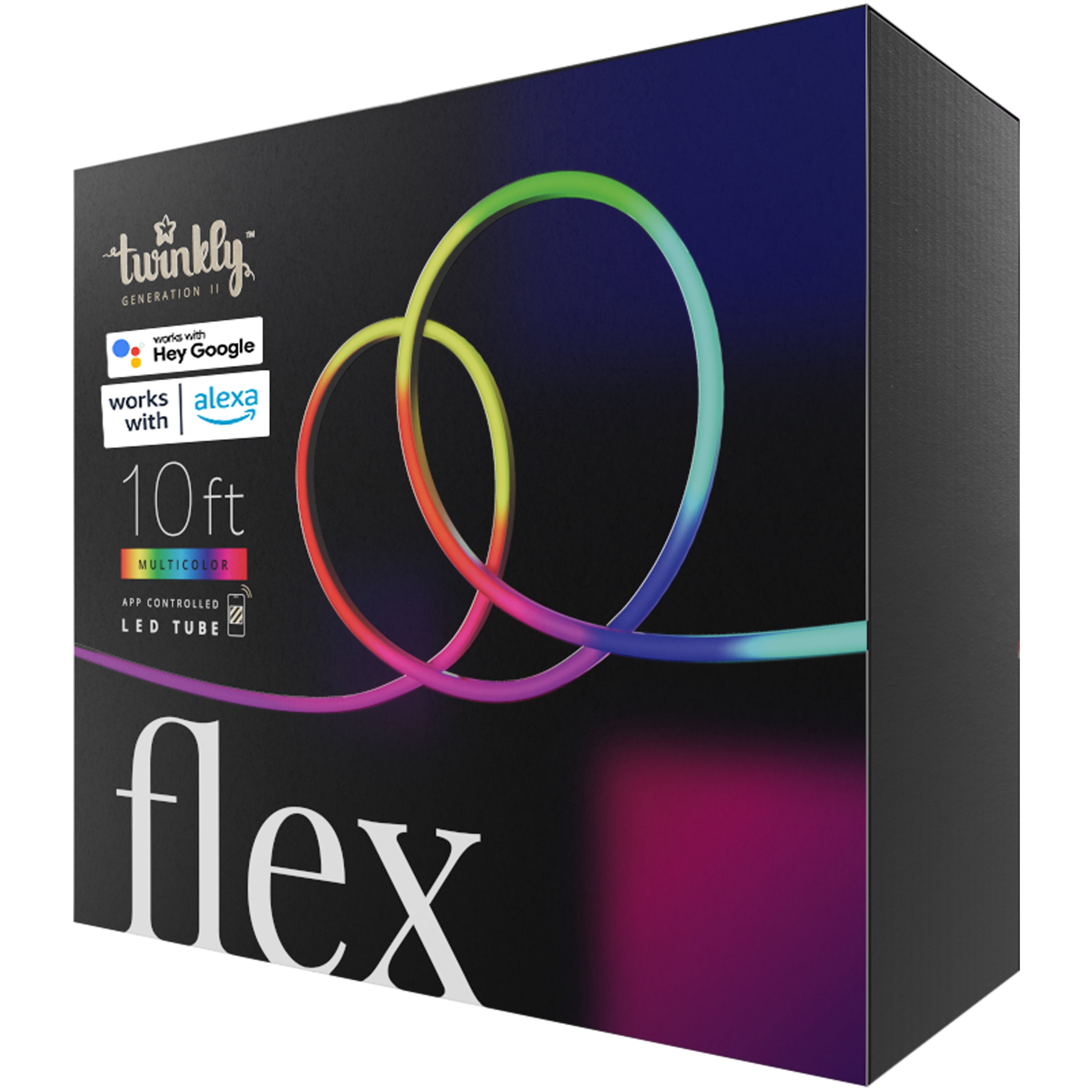 10ft Twinkly Flex Neon LED Strip Lights, RGB, App-Controlled, 16 Million Colors, Indoor Decor
