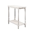 thumbnail image 1 of "Mesa auxiliar de madera con patas torneadas y estante abierto, blanco" Benzara BM123167, 1 of 1