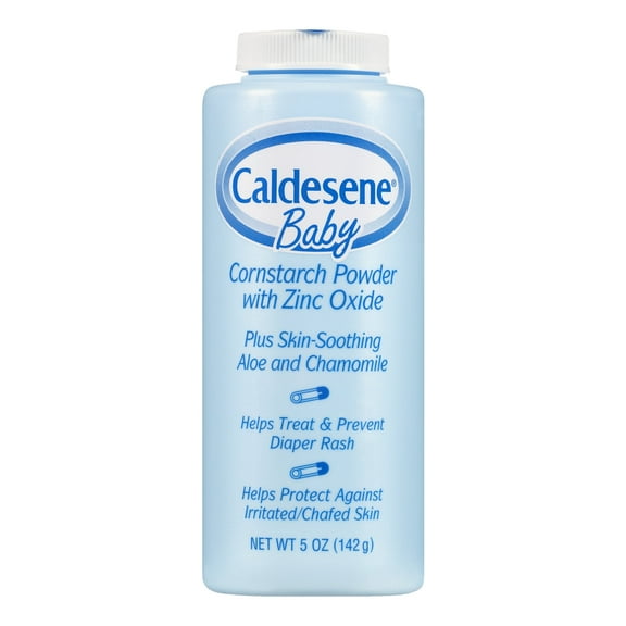 Caldesene Cornstarch Baby Powder with Zinc Oxide, Talc-Free Baby Powder, 5 Oz (2 Pack)
