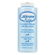 Caldesene Cornstarch Baby Powder with Zinc Oxide, Talc-Free Baby Powder, 5 Oz (2 Pack)