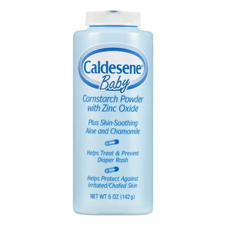 Caldesene Cornstarch Baby Powder with Zinc Oxide, Talc-Free Baby Powder, 5 Oz (2 Pack)