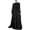 Black, variant on Retro Elegant Maxi Dresses for Womens Crewneck Long Sleeve Tie Waist Casual Long Dress with Belt Loose Comfort Fit Solid Color Flowy Frock RD2 M