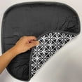 thumbnail image 4 of Abstract Chair Seating Cushion, Design of Flower and Geometric Inspired Shapes Monochrome Layout, Soft Seat Pads for Office with Anti-slip Backing, 16"x16", Charcoal Grey and White, by Ambesonne, 4 of 6