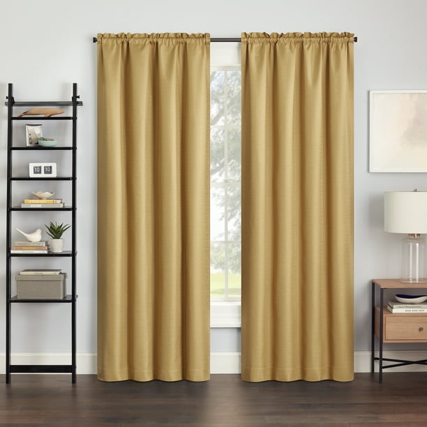 Eclipse Samara Solid Color Blackout Rod Pocket Single Curtain Panel Antique Gold 42 X 63 Com Eclipse Samara Solid Color Blackout Rod, Antique Gold Blackout Curtains