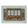thumbnail image 1 of Country Cutting Board, Print of Old European Windows with Shutters and Flowers Pots in Rurals Boho, Decorative Tempered Glass Cutting and Serving Board, Small Size, Brown White Red, by Ambesonne, 1 of 1