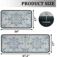 thumbnail image 2 of Kitchen Rugs Set of 2- Vintage Country Blue Boho Non-Slip Washable Floor Mats - Comfort Sink and Laundry Room Runner - Boho Kitchen Accessories and Decor 17x47.2 and 17x30 inches, 2 of 6