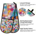 thumbnail image 2 of Yayeee Double Oven Mitt Kitchen Heat Resistant Baking 35" x7" Quilted Glove, Purple Colorful Circles, 2 of 6