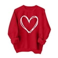 thumbnail image 2 of BLTIBY 2025 Valentine's Day Sweatshirts for Women Autumn Spring Long Sleeve Crewneck Funny Love Heart Printed Valentines Shirts Casual Valentines Pullover Top Red 3 L, 2 of 3