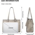 thumbnail image 4 of Structured Tote Bag for Women, Vegan Leather Satchel Handbag, Top Handle  Bag for Work with Pockets, 4 of 7