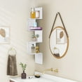 thumbnail image 5 of Sorbus 5-Tier Floating Corner Wall Shelf, Zigzag Bookshelf, Space-Saving Storage, White, 5 of 6
