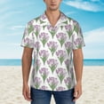 thumbnail image 4 of Balery Tulips Flowers Print Men's Hawaiian Shirts Short Sleeve Beach Shirt Relaxed Fit Vacation Button Down Shirts-X-Large, 4 of 9