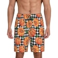 thumbnail image 2 of Picia Autumn Pumpkins Gingham Pajama Shorts for Men, Men's Pajama Bottoms, Sleepwear,Short Pajama Pants-Large, 2 of 9