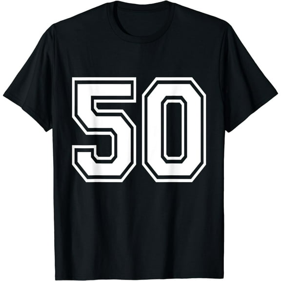 Number 50 Varsity Sports Team Jersey 50th Birthday 50 Years T-Shirt