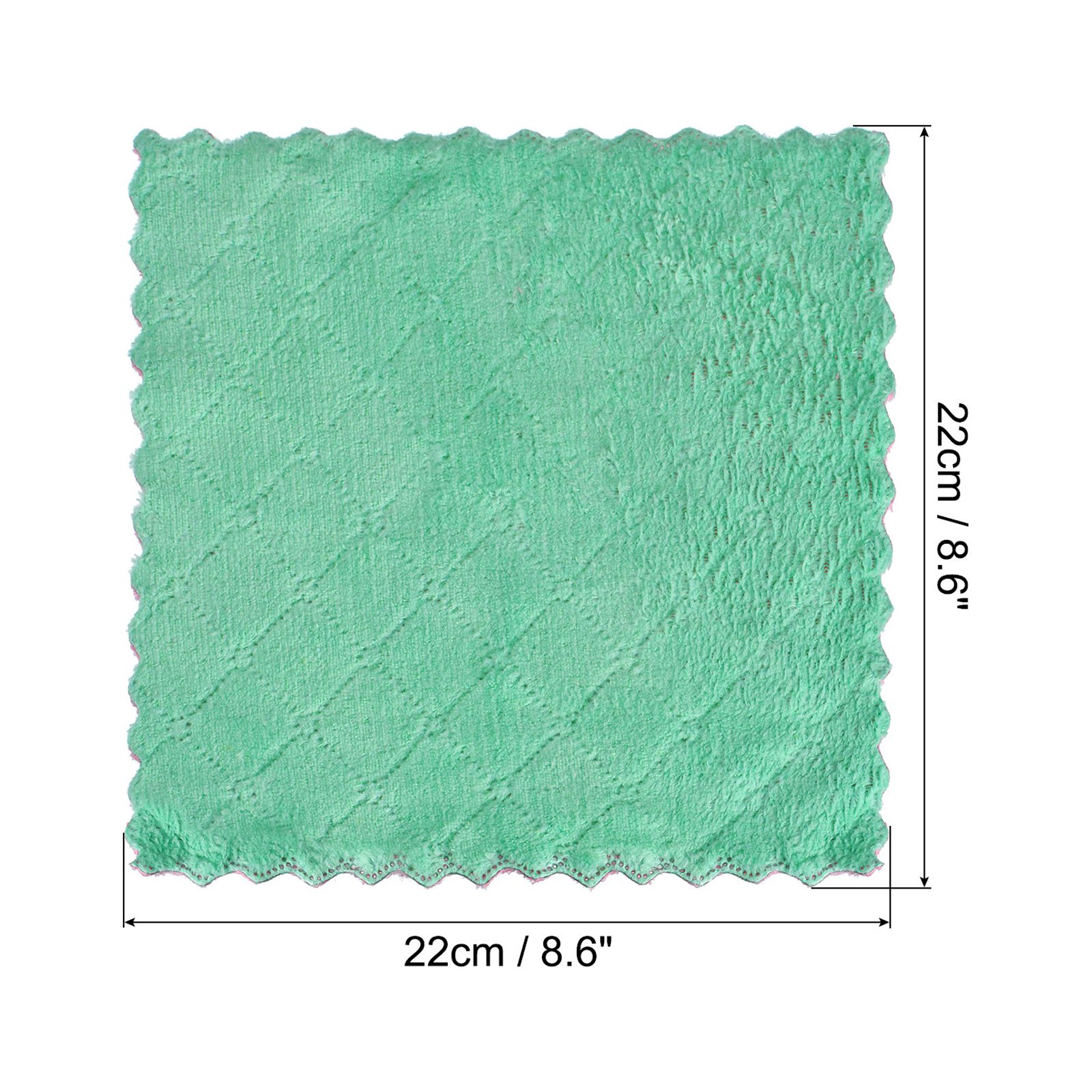 Unique Bargains Fast Drying Coral Velvet Cleaning Cloths Pink Green 9.84" × 9.84"